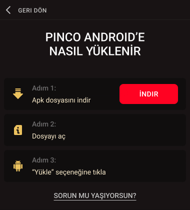 Pinco Casino APK dosyası nasıl indirilir