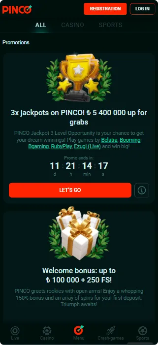 Pinco bet mobil app