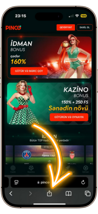 Pinco iOS tətbiqini quraşdırın