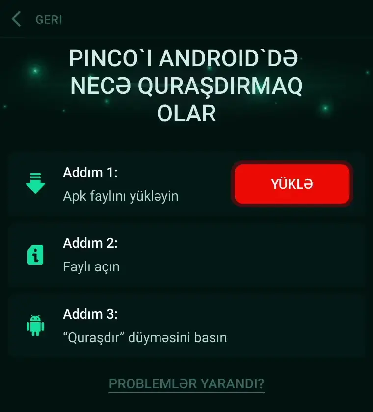 Pinco Casino APK faylını necə yükləmək olar