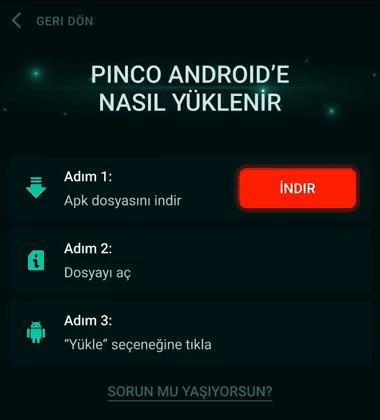 pinco casino apk dosyası nasıl indirilir