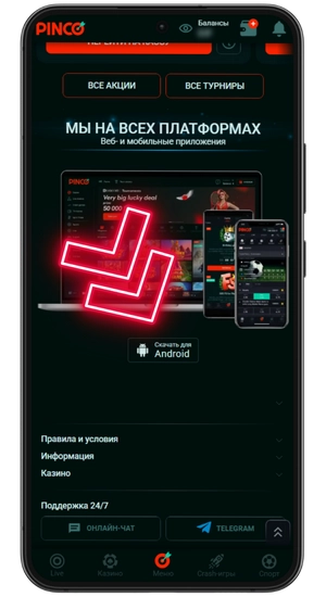Игра Авиатор в Пинко