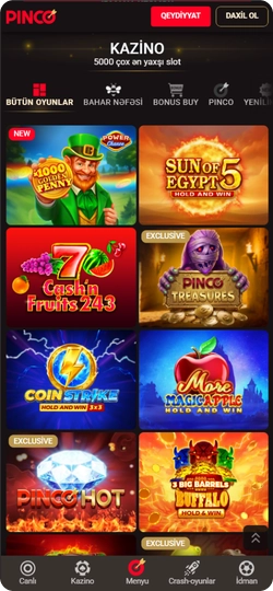  Pinco Casino tətbiqini quraşdırın