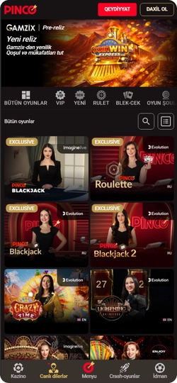 Pinco Casino tətbiqini yüklə