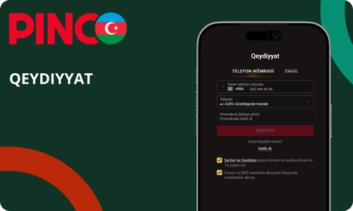 Pinco tətbiqində hesab yaratmaq